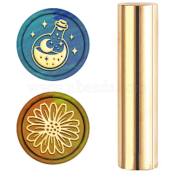 Brass Stamp Head, For Wax Seal Stamp, Golden, Flower Pattern, 60x15mm(DIY-WH0308-06O)