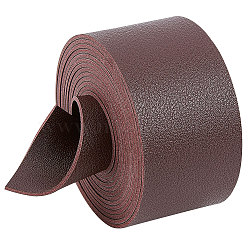 2M Flat Double Face Lychee Pattern Imitation Leather Band, Coconut Brown, 37.5x1.8mm, about 2.19 Yards(2m)/Roll(LC-WH0010-01B-02)