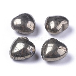 Natural Pyrite Heart Love Stone, Pocket Palm Stone for Reiki Balancing, 20x20x13~13.5mm(X-G-F659-B28)