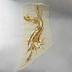 Polyester Embroidery Sew on Appliques, Sewing Craft Decoration, Flower, Gold, 705x275x1mm(PATC-WH0008-67A-03)