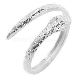 Non-Tarnish 201 Stainless Steel Snake Wrap Open Cuff Ring for Women, Stainless Steel Color, US Size 8(18.1mm)(FIND-PW0004-72P)