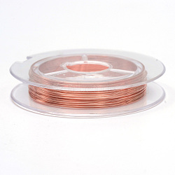 Bare Copper Wire, Raw Copper Wire, Copper Jewelry Craft Wire, Coral, 0.3mm, about 32.8 Feet(10m)/roll, 10 rolls/group(CWIR-R005-0.3mm-14)
