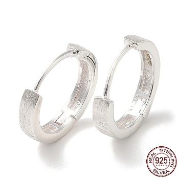 999 Sterling Silver Hoop Earrings for Women, with 999 Stamp, Silver, 14x2.5mm