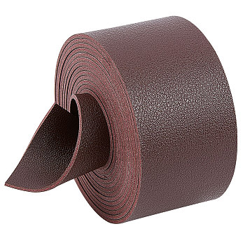 2M Flat Double Face Lychee Pattern Imitation Leather Band, Coconut Brown, 37.5x1.8mm, about 2.19 Yards(2m)/Roll