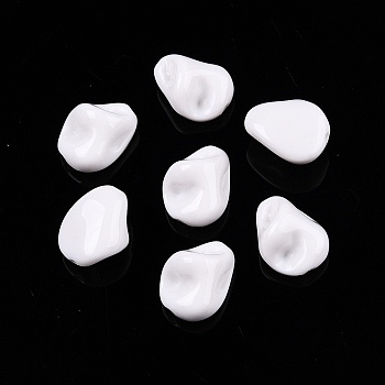 Opaque Acrylic Beads, Teardrop, White, 16.5x13x10mm, Hole: 1.8mm, about 510pcs/500g