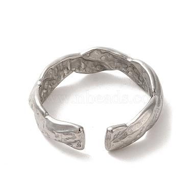 Non-Tarnish 304 Stainless Steel Open Cuff Ring(RJEW-C068-03D-P)-3