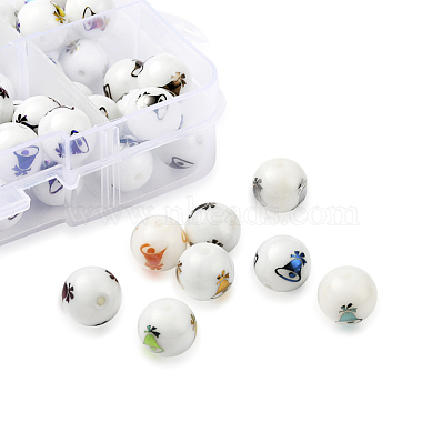 80Pcs 8 Colors Christmas Opaque Glass Beads(EGLA-YW0001-07)-5