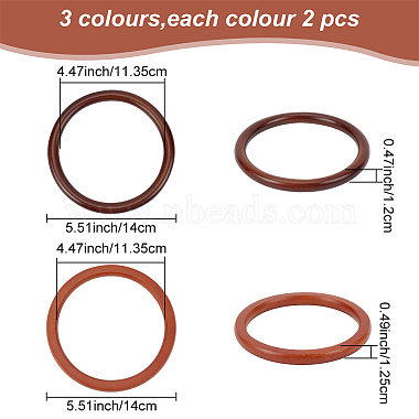 wadorn 6шт. 3 стили деревянные круглые ручки для сумок в форме кольца(FIND-WR0007-90)-2