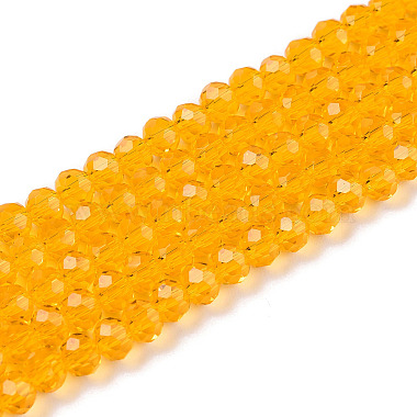 Dark Orange Rondelle Glass Beads