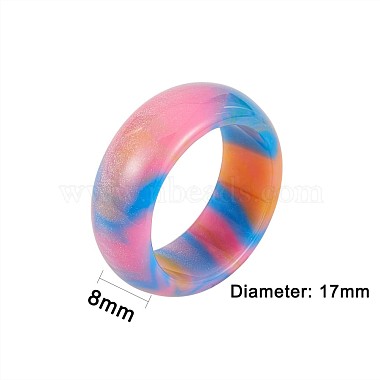 Resin Simple Plain Band Finger Ring with Clouds Pattern for Women(JR850A)-2