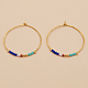 Glass Seed Beaded Hoop Earrings(XS8443-11)-1