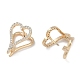 Clear Cubic Zirconia Heart Hoop Earrings(EJEW-L292-003G)-2