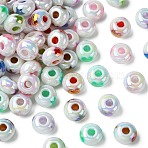 100Pcs UV Plated Rainbow Acrylic Beads, Iridescent, Star and Heart, Rondelle, Mixed Color, 13.5x8.5mm, Hole: 4mm, 100pcs(PACR-CJ0001-35)