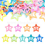 2 Bags Luminous Snap Hair Clips, Hair Accessories, Mixed Color, Star, 30mm, 10pcs/bag(PHAR-TADJ0001-05)