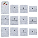 12Pcs 4 Styles Portable Felt Card Cover Bag, with Iron Snap Button, Rectangle, Ghost White, 7.6~11.7x8.8~10.3cm, 3pcs/style(ABAG-GA0001-21B)