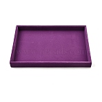 Synthetic Wood Jewelry Displays, Covered with Velvet, Purple, 350x240x32mm(ODIS-N008-06C)