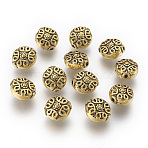 Tibetan Antique Golden Metal Beads, Lead Free & Nickel Free & Cadmium Free, 11mm long, 10mm wide, 6mm thick, hole: 1mm(X-GLF0737Y-NF)