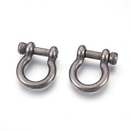 304 Stainless Steel Screw D-Ring Anchor Shackle Clasps, Antique Silver, 31.5x27x9.5mm, 17x20mm Inner Diameter(STAS-E446-28A-AS)