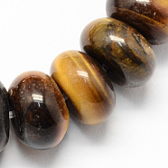 Natural Tiger Eye Beads Strands, Rondelle, Goldenrod, 6x4mm, Hole: 1mm, about 99pcs/strand, 15.7 inch(G-S105-6mm-02)