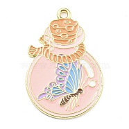 Golden Plated Alloy Enamel Pendants, Wishing Bottle Charm, Butterfly, 33.5x22.5x1.5mm, Hole: 1.8mm(ENAM-L041-07G-02)