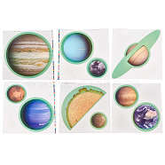 Home Decorations Plastic Fluorescent Stickers, Moon, Colorful, 32x32x0.2cm, 6pcs/set(AJEW-WH0057-01)