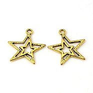 Tibetan Style Alloy Pendants, Lead Free & Cadmium Free, Christmas Star, Antique Golden, about 23mm long, 20.5mm wide, 2mm thick, hole: 1.5mm(K08TM031)