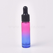 Two Tone Glass Dropper Bottles, with Glass Droppers and Black Cap, Empty Refillable Bottle, Colorful, 9.35cm, Capacity: 10ml(X-MRMJ-WH0056-89D)