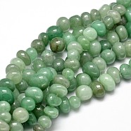 Natural Green Aventurine Gemstone Nuggets Bead Strands, Tumbled Stone, 6~10x9~12x8~10mm, Hole: 1mm, about 15.3 inch~15.7 inch(G-J337-46)
