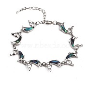 Dolphin Natural Abalone Shell/Paua Shell Link Bracelets for Women(FS5984-7)