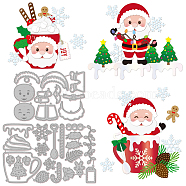 Christmas Theme Carbon Steel Cutting Dies Stencils, for DIY Scrapbooking, Photo Album, Decorative Embossing Paper Card, Stainless Steel Color, Santa Claus, 85~102x122~160x0.8mm, 2pcs/set(DIY-WH0309-1193)