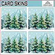 Rectangle PVC Plastic Waterproof Card Stickers, Self-adhesion Card Skin for Bank Card Decor, Christmas Tree, 186.3x137.3mm(DIY-WH0432-256)