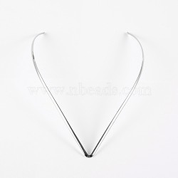 201 Stainless Steel Torque Necklace Making, Rigid Necklaces, Stainless Steel Color, 15.5~170x125~130mm(STAS-P079-02P)