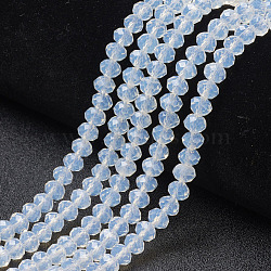 Glass Beads Strands, Imitation Jade, Faceted, Rondelle, Clear, 3x2mm, Hole: 0.8mm, about 165~169pcs/strand, 15~16 inch(38~40cm)(EGLA-A034-J2mm-D06)