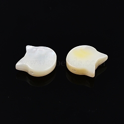 Natural White Shell Beads, Bear, 10x10x4mm, Hole: 0.7mm(SSHEL-N003-142)