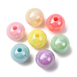 Plastic Beads, Round, AB Color Plated, Mixed Color, 12mm, Hole: 3mm, about 543pcs/500g(KY-Z003-08)