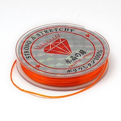Flat Elastic Crystal String, String Cord Crystal Threads, Dark Orange, 0.8mm, about 10.93 yards(10m)/roll(EW-F001-05)