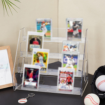 4-Tier Acrylic Display Riser Stands for Cosmetic Jewelry, Clear, 17.5x30.5x26.9cm