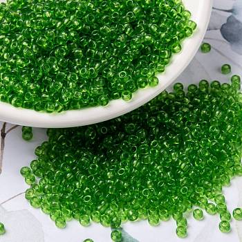 MIYUKI Round Rocailles Beads, Japanese Seed Beads, (RR144) Transparent Lime, 8/0, 3mm, Hole: 1mm, about 2111~2277pcs/50g