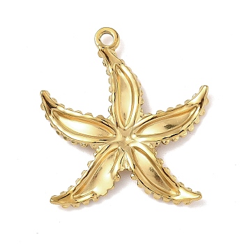 304 Stainless Steel Pendants, Flower Charm, Golden, 26.5x24x2mm, Hole: 1.8mm
