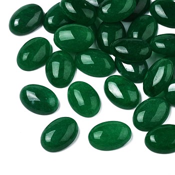 Natural Malaysia Jade Cabochons, Oval, Green, 14x10x4~5mm