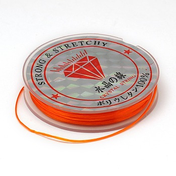Flat Elastic Crystal String, String Cord Crystal Threads, Dark Orange, 0.8mm, about 10.93 yards(10m)/roll