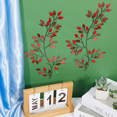 d&eacute;corations murales en branches de feuilles de fer(AJEW-WH0513-30B)-4