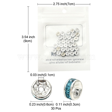 Abalorios de latón Diamante de imitación espaciador(RB-YW0001-04C-03S)-4
