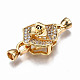 Brass Micro Pave Clear Cubic Zirconia Fold Over Clasps(KK-T063-105G-NF)-2