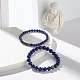 Natural Lapis Lazuli(Dyed) Round Beads Stretch Bracelets Set(BJEW-JB06980-03)-4