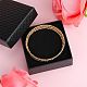 Brass Twisted Flower Beaded Cuff Bangle(JB762A)-3