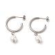Aretes colgantes con perlas de vidrio(EJEW-P219-12P)-1