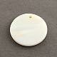 Flat Round Sea Shell Pendants(X-SSHEL-R025-20mm)-1