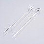 304 Stainless Steel Eye Pins, Stainless Steel Color, 40mm, Pin: 0.5mm, Head: 3mm, Hole: 1.8mm