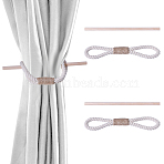 Cotton Linen Curtain Tiebacks, with Wood Bars, Antique White, 280x11.5mm(AJEW-WH0248-656)